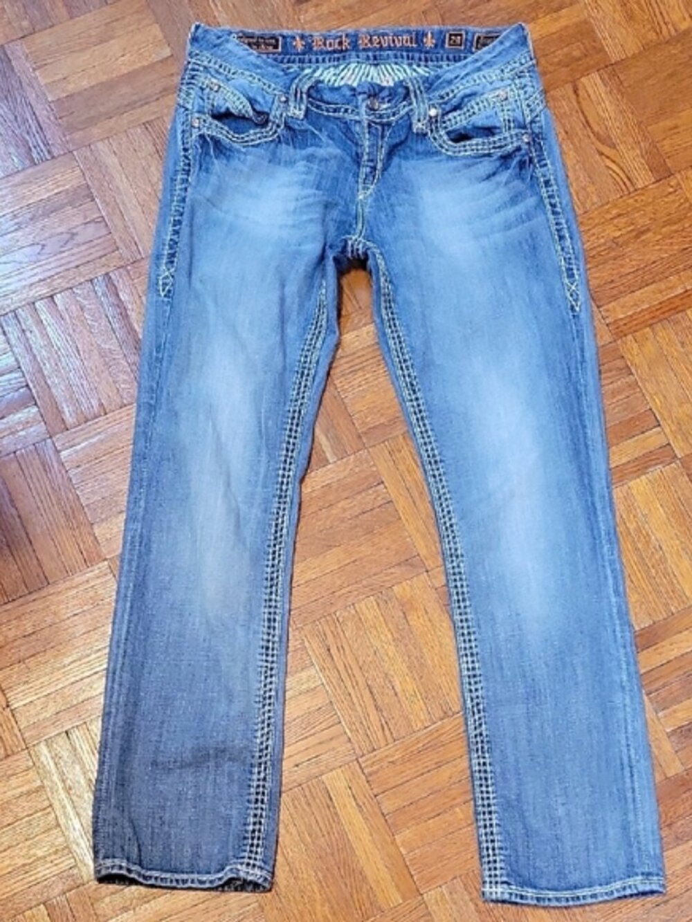 Rock Revival Scarlett Easy Crop Bootcut Denim Jeans Women's Size 29